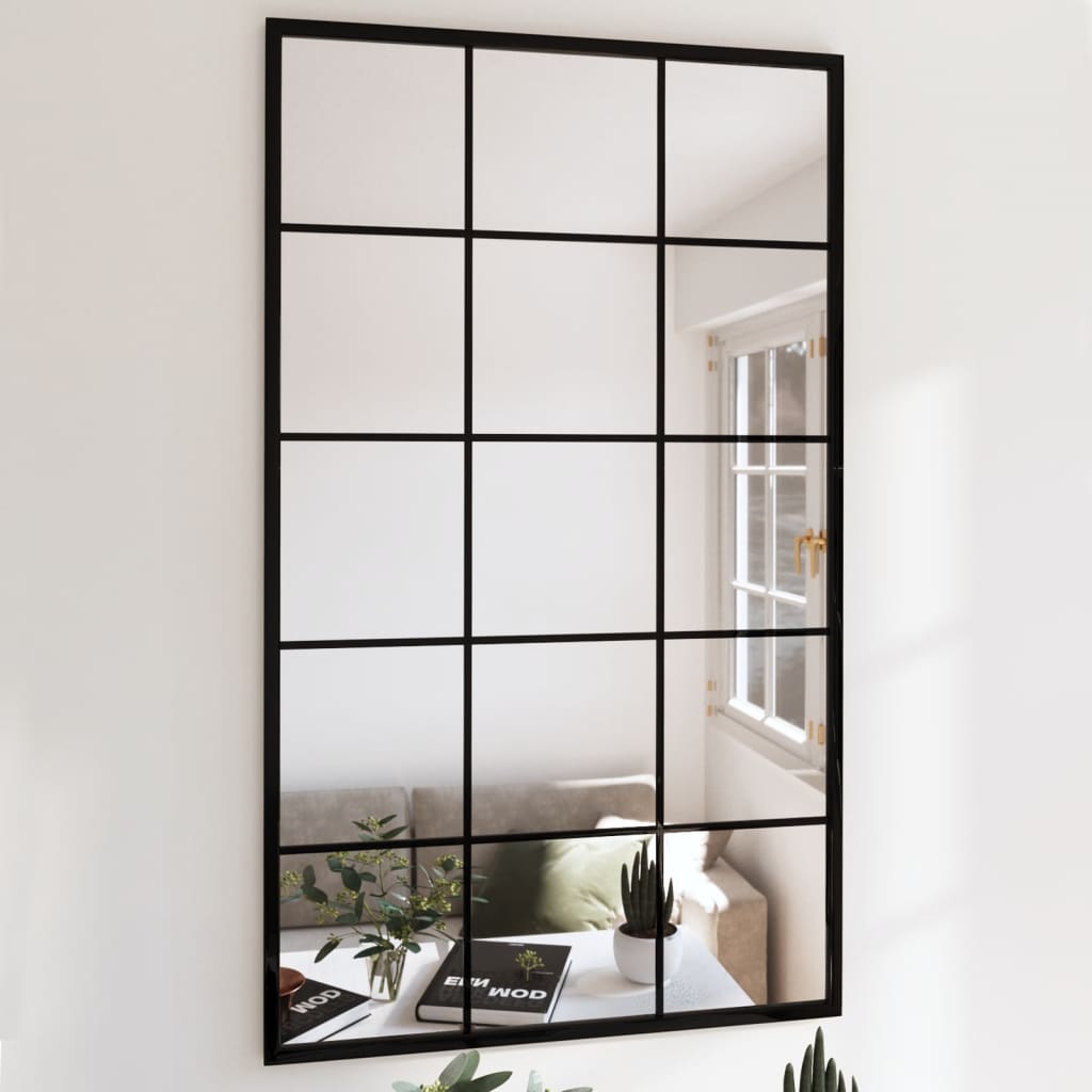 Wall Mirror Black Metal